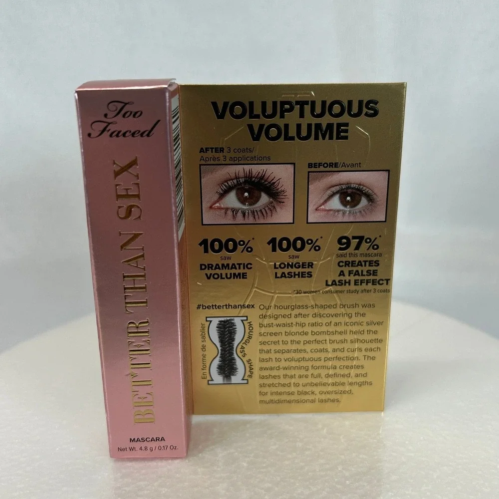 Too Faced Better Than Sex Mascara Voluptuous Volume Travel Size 4.8g Lot of 2